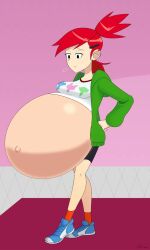 1girls belly big_belly cg3p female foster's_home_for_imaginary_friends frankie_foster huge_belly hyper_pregnancy pregnant red_hair solo_female