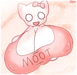 4chan big_breasts cat_ears catgirl feline fnoxy moot pink_background white_skin