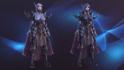 3d arti202 athletic_female big_breasts blender blue_skin elf mawsworn sylvanas_windrunner undead undead_(warcraft) warcraft world_of_warcraft