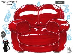 animate_inanimate chair feline female_only inflatable plump possessed possession red_body speech_bubble walter_sache will_o_wisp