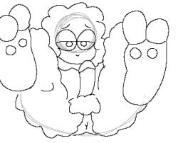 anus ass bovid caprine feet fur genitals hi_res male mammal penis presenting presenting_hindquarters schyllu_(artist) sheep solo wool_(fur)