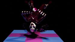 1girls 3d black_body black_hair female five_nights_at_freddy's five_nights_at_freddy's_2 flying fnaf hovering marionette_(fnaf) mask massive_breasts puppet_(fnaf) suggestive suggestive_gesture suggestive_look thick_ass upside-down void white_face wink winking_at_viewer