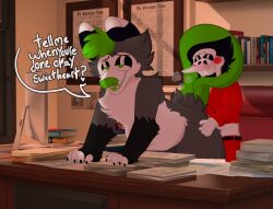 deltarune free_use furry oc ocxcanon office on_desk self_insert spamton_g_spamton tagme undertale_(series)