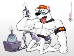 1boy anthro arnold_the_pitbull canine furry machine male male_only masturbation milking_machine open_mouth semen_collecting_machine slashweilerdog solo solo_male tiny_toon_adventures unzipped warner_brothers white_fur