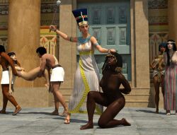 2boys 3:4_aspect_ratio 3d 5girls ancient ancient_egypt ancient_history ancient_middle_east bared_breasts breasts breasts_out brown_skin carrying_person crown dark-skinned_female dark-skinned_male dark_skin dazinbane defeated deviantart egypt egyptian_clothes egyptian_headdress execution female female_domination femdom femsub history interracial light-skinned_female light-skinned_male light_skin mace male multiple_girls naked nefertiti nude nude_female pharaoh public_nudity public_topless punishment queen royalty see-through_clothing servant slave spectators temple topless topless_male watching