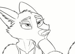 animated anthro blowjob canid canine clothing deep_throat disney fellatio female fox furry furry_only genitals gif link6432 male male/female mammal mature_anthro mature_female monochrome mother mrs._wilde oral oral_sex parent penile penis sex solo tongue unfinished zootopia