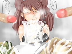 ashinoue_futomomo bukkake drinking_cum kujikawa_rise persona persona_4