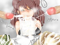 ashinoue_futomomo bukkake drinking_cum kujikawa_rise persona persona_4