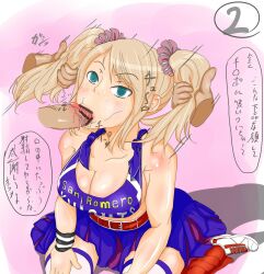 ashinoue_futomomo cheerleader fellatio juliet_starling lollipop_chainsaw twintails