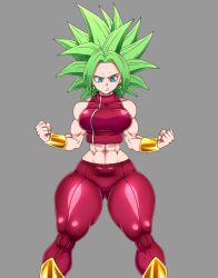 1girls ass big_ass big_butt clothed clothed_female dragon_ball dragon_ball_super female female_only green_hair hashimiro_takahi kefla muscular_female pornography solo