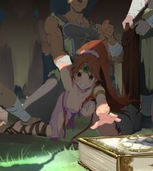 1girls 4boys absurdres arm_grab arms_behind_back bandit bandit_(fire_emblem) bare_legs bdsm blush bondage book breasts brown_eyes brown_hair captured captured_heroine cleavage clenched_teeth cloak crying crying_with_eyes_open defeated dress earrings eudetenis exposed_breasts female female_focus femsub fire_emblem fire_emblem:_mystery_of_the_emblem fire_emblem:_shadow_dragon_and_the_blade_of_light game-over hair_ornament hairband held_down highres hood imminent_gangbang imminent_rape kneeling large_breasts leash leg_grab legs linde_(fire_emblem) long_hair magic_book male maledom multiple_boys nintendo nipples one_breast_out outdoors ponytail rape reaching reaching_out restrained ripped_clothing rope sandals scared struggling tears teeth the_goblin torn_clothes very_long_hair weapon