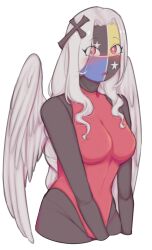 1girls big_breasts countryhumans countryhumans_girl countryhumans_oc fanart fluffermafer long_hair red_eyes white_hair wings