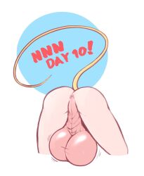 1boy 2021 anus ass ass_focus back back_view backsack balls blonde_hair femboy finley_(sirlewds) huge_balls humanoid hung_trap light-skinned_femboy light-skinned_male light_skin male male_only mouse_boy mouse_ears mouse_humanoid mouse_tail no_nut_november nude orange_hair perineum sirlewds solo taint text top-down_bottom-up two_tone_hair uncensored