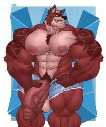 abs balls biceps flaccid furry gab_art gay hyper hyper_balls hyper_genitalia hyper_penis hyper_testicles male male_focus male_only muscles muscular muscular_arms muscular_ass muscular_back muscular_legs muscular_male muscular_thighs nipples pecs penis solo solo_male testicles veins veiny_penis