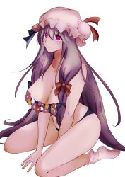 1girls big_breasts breasts female patchouli_knowledge simacho65 swimsuit touhou