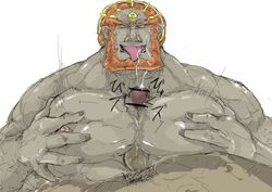 bara boner censored cum cumshot erection facial ganondorf ganondorf_(twilight_princess) gay gerudo male_only nude pecjob pecs srmamorimori sub_ganondorf the_legend_of_zelda twilight_princess yaoi