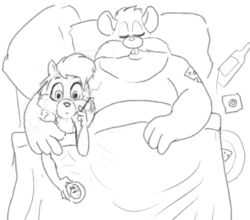 chip_'n_dale_rescue_rangers disney monochrome monterey_jack rough_sketch sketch tammy tammy_squirrel