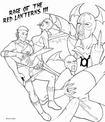 bleez dc extro green_lantern green_lantern_(series) guy_gardner interspecies monochrome red_lantern red_lantern_corps