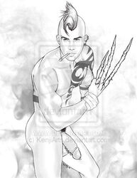 daken_akihiro dark_avengers kenjiarts male male_only marvel monochrome solo solo_male studio_kenji tattoo x-men