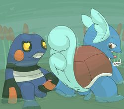 argon_vile blue_skin color croagunk dithering handjob interspecies male male_only masturbation multiple_males nintendo outdoors penis pokémon_(species) pokemon shell sitting tagme wartortle yaoi