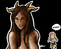 1girls abs brown_hair brown_skin brunette cat_eyes dark-skinned_female dark_messiah_of_might_and_magic dark_skin demon_girl demon_tail eyelashes eyeliner eyeshadow female fringe horn horns leanna_(dark_messiah_of_might_and_magic) long_hair might_and_magic skinny slim succubus tagme tail xana_(dark_messiah_of_might_and_magic) yellow_eyes