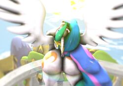 3d_(artwork) alicorn anthro anthrofied anus ass big_butt digital_media_(artwork) equid equine female friendship_is_magic genitals head_back hi_res horn huge_butt mammal my_little_pony princess_celestia_(mlp) pussy solo vladichslg wings