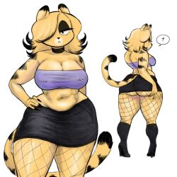 belly belly_button black_skirt cat_ears cat_tail catgirl choker cleavage exposed_shoulders exposed_torso eyeshadow fishnet_legwear fishnet_pantyhose furry garfield_(series) garfield_the_cat gothfield hair_covering_eye hair_over_one_eye high_heel_boots large_breasts miniskirt nipple_bulge nipple_piercing nipples_visible_through_clothing orange_fur orange_hair purple_topwear rule_63 short_hair unknown_artist white_background