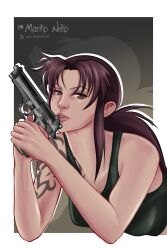 1girls black_lagoon female female_only gun marikoneko marikoneko0 revy solo
