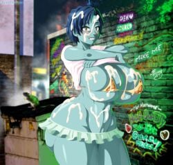 1girls almost_naked alternate_breast_size alternate_version_available apple_butt awata_kaoruko big_breasts big_butt big_hips bikini blue_hair blue_skin blush blushing blushing_at_viewer boku_no_hero_academia bubble_girl bursting_breasts cum cum_on_ass cum_on_belly cum_on_body cum_on_breasts cum_on_face cum_on_hair cyan_skirt detailed_background ero-enzo green_eyes huge_breasts huge_butt huge_thighs kaoruko_awata muscular muscular_female my_hero_academia no_areola rtenzo shirt_lift shirt_pull shirt_up stripping tagme tiny_bikini tiny_skirt tiny_waist white_shirt wide_hips