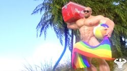 3d 3d_(artwork) abs beach biceps big_cock big_muscles big_penis bodybuilder dazswole huge_cock huge_muscles male male_focus male_only muscle muscles muscular muscular_arms muscular_back muscular_legs muscular_male muscular_thighs nipples pecs pride pride_colors veins veiny_muscles veiny_penis