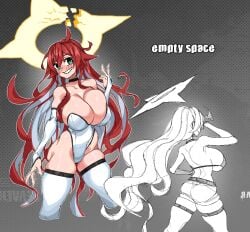 ass backview female green_eyes guilty_gear guilty_gear_strive jack-o&#039;_valentine large_breasts makinakid red_hair