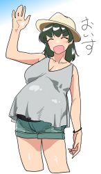 big_belly chubby green_eyes green_hair ijnacrj large_breasts