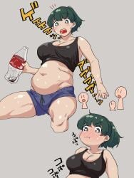 big_belly blush embarrassed ijnacrj large_breasts mao_(mattsuu) overweight overweight_female short_hair