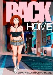 1girls alternate_breast_size areola_slip big_breasts breasts clothing legs my_hero_academia neckline nipple_slip nipples nipples_outside nipples_visible_through_clothing ochako_uraraka prostitute prostitution skimpy skimpy_clothes super_melons walking