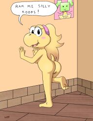 1:1 2017 2d anthro ass ass_focus breasts erect_nipples female genitals koopa koopa_troopa koopie_koo mario_(series) mimi_(super_paper_mario) name_drop navel nintendo nipples non-mammal_breasts nude paper_mario paper_mario:_the_thousand-year_door pussy reptile scalie shell-less simple_background sl350 solo straight_hair super_mario_bros. takeshi1000 video_games yellow-skinned_female yellow_skin