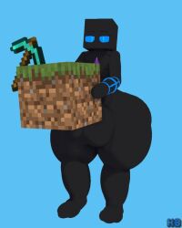 big_ass big_balls big_butt black_body blue_eyes enderman femboy hb_(hb_the_ender) hbtheender male_only minecraft original original_character thick_thighs