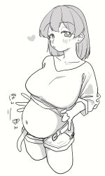 big_belly chubby ijnacrj large_breasts short_hair shorts