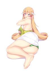 1girls adjusting_hair ass back bare_back bare_legs barefoot blonde_hair blue_eyes blush breasts commission female female_only fire_emblem fire_emblem_heroes green_panties large_ass large_breasts legs long_hair looking_at_viewer looking_back nabunabu nintendo on_ground open_mouth panties pantyshot smile solo star-shaped_pupils symbol-shaped_pupils underwear upskirt very_long_hair ymir_(fire_emblem_heroes)