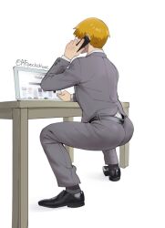 afpocketbee arataka_reigen ass bubble_butt clothed funny male male_only meme mob_psycho_100 suit