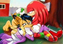 1boy 2girls 2girls1boy bbmbbf blowjob female fur furry knuckles_the_echidna male nicole_the_lynx outdoor outdoors outside palcomix palcomix_team palcomix_vip palcomixvip.com penis repost sonic_(series) sonic_the_hedgehog_(series) threesome wave_the_swallow yiff