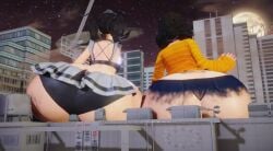 2girls 3d animated ass ass_to_ass atlus becky_(persona) black_hair bottom_heavy bouncing_ass duo duo_focus female_focus female_only giantess gigantic_ass hips huge_ass huge_thighs hyper hyper_ass hyper_thighs night no_sound panties persona persona_5 pigtails prevence sadayo_kawakami shadow_(persona) shaking_ass short_hair shorter_than_10_seconds thick_thighs thighs thong twerking underwear video wardrobe_malfunction wide_hips