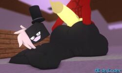 big_ass big_butt enderman femboy hbtheender lowres male_only minecraft original_character rosse_(stemingbunbun) yellow_penis