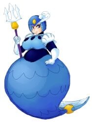 1girls chubby chubby_female fat female female_only mega_man mega_man(classic) overweight overweight_female robot_girl robot_master solo splash_woman white_background