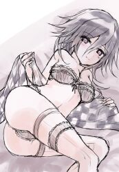 ass danganronpa danganronpa_v3 genderswap_(mtf) hiruanko_(artist) lingerie lingerie_only ouma_kokichi rule_63 straight_hair underwear