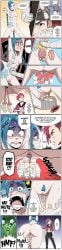 2girls anatomically_incorrect arcane arcane_jinx arcane_vi begging blue_hair clothed comic crying_with_eyes_open cuntbusting english_text extreme_pain female guro jinx_(league_of_legends) league_of_legends monkeeman0918 multiple_girls naked nervous_sweat ovaries ovary pain pink_hair small_breasts speech_bubble stomach_punch sweating text tied_up uterus vi x-ray