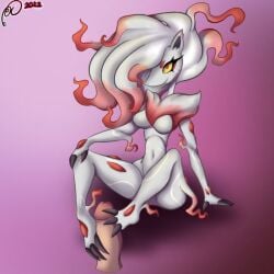 anthro breasts claws digital_media_(artwork) feet female foot_fetish foot_play footjob fur genitals hair hisuian_zoroark humanoid_genitalia humanoid_penis male male/female mammal naked nintendo nude penis pokémon_(species) pokemon pokemon_(species) pokemon_legends:_arceus ramerooni regional_form_(pokemon) sex simple_background smile solo_focus toes two-footed_footjob video_games white_body white_fur zoroark