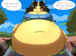 amber_steel anthro belly belly_bulge belly_button belly_expansion belly_inflation big_belly big_belly_bulge eating food tacticalfur