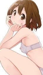 1girls bra brown_eyes brown_hair female hiroki_yyqw7151 k-on! lingerie looking_at_viewer panties short_hair side_view solo yui_hirasawa_(k-on!)