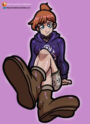 boots dbd dead_by_daylight hair_bun hoodie mikaela_reid orange_hair reathroch