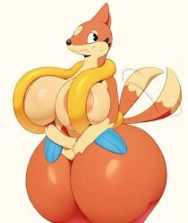 big_breasts breasts female floatzel furry kkoart pokémon_(species) pokemon tagme thick_thighs wide_hips